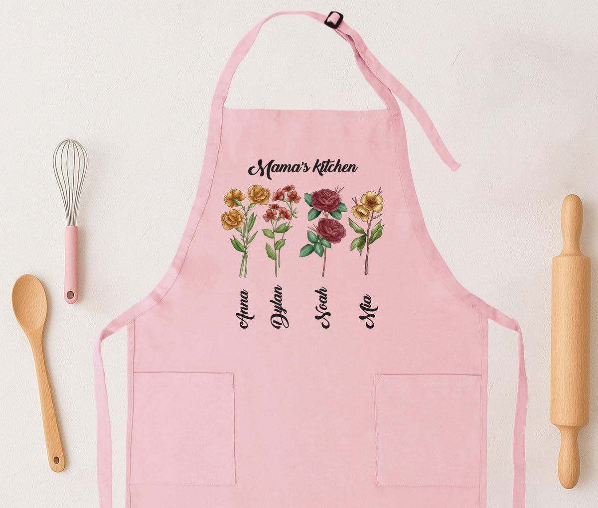 Mama's Kitchen Apron, Custom Kitchen Apron, Mama's Garden Baking Apron, Birthday Gift Apron