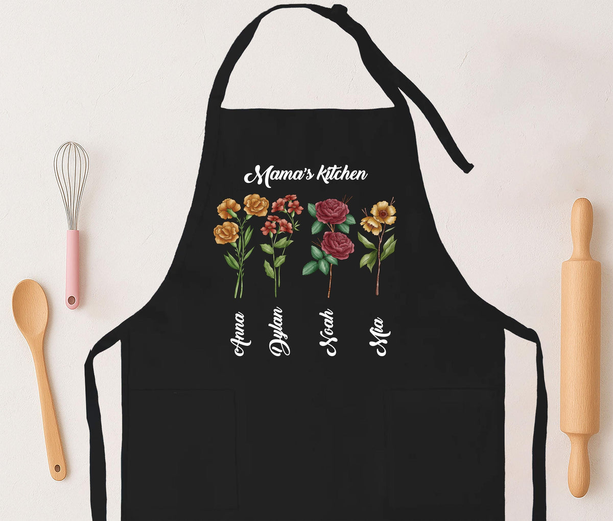Mama's Kitchen Apron, Custom Kitchen Apron, Mama's Garden Baking Apron, Birthday Gift Apron