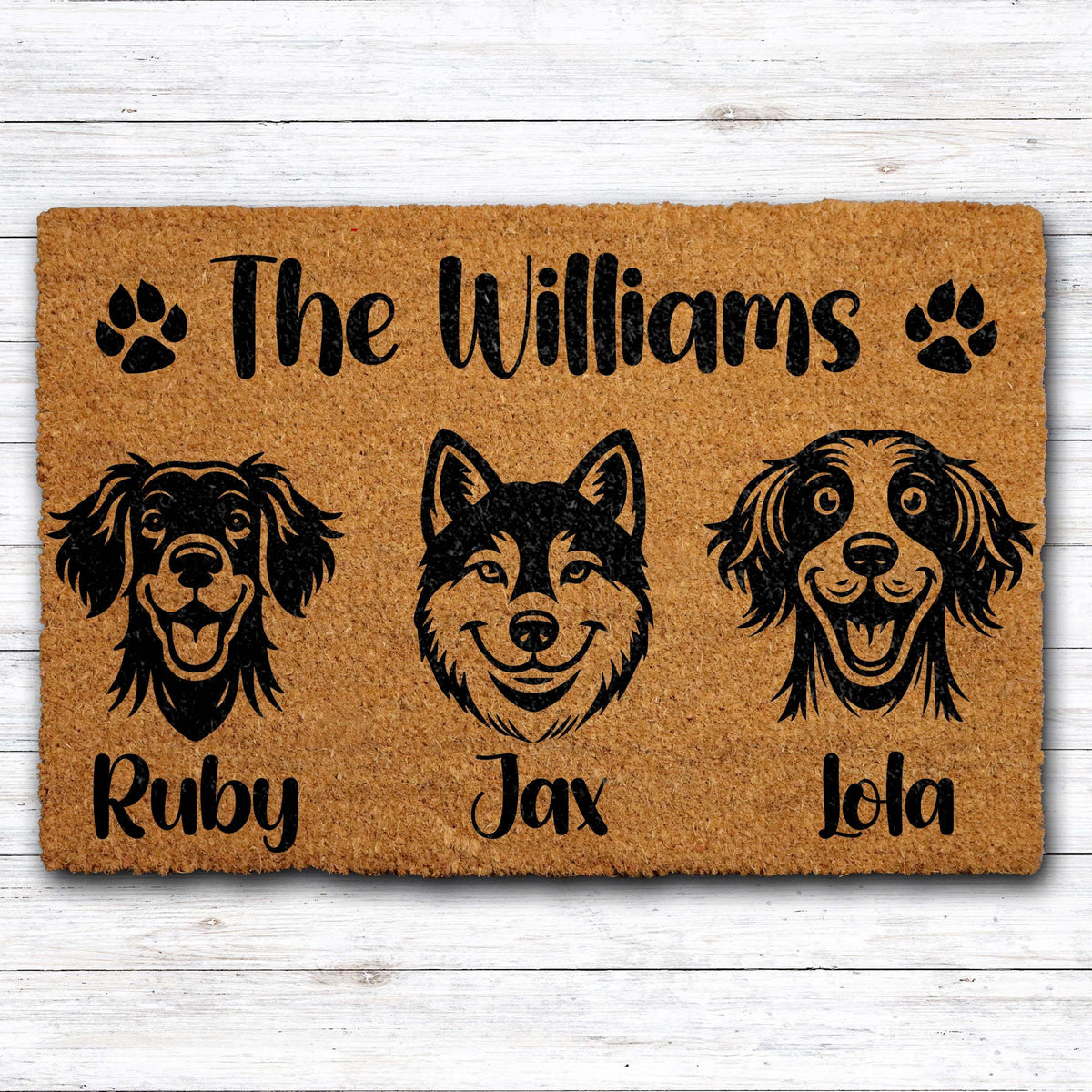 Customizable Design & Dog Portrait Doormat, Personalized Pet Welcome Mat