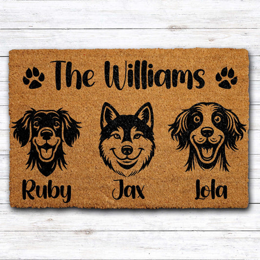 Customizable Design & Dog Portrait Doormat, Personalized Pet Welcome Mat