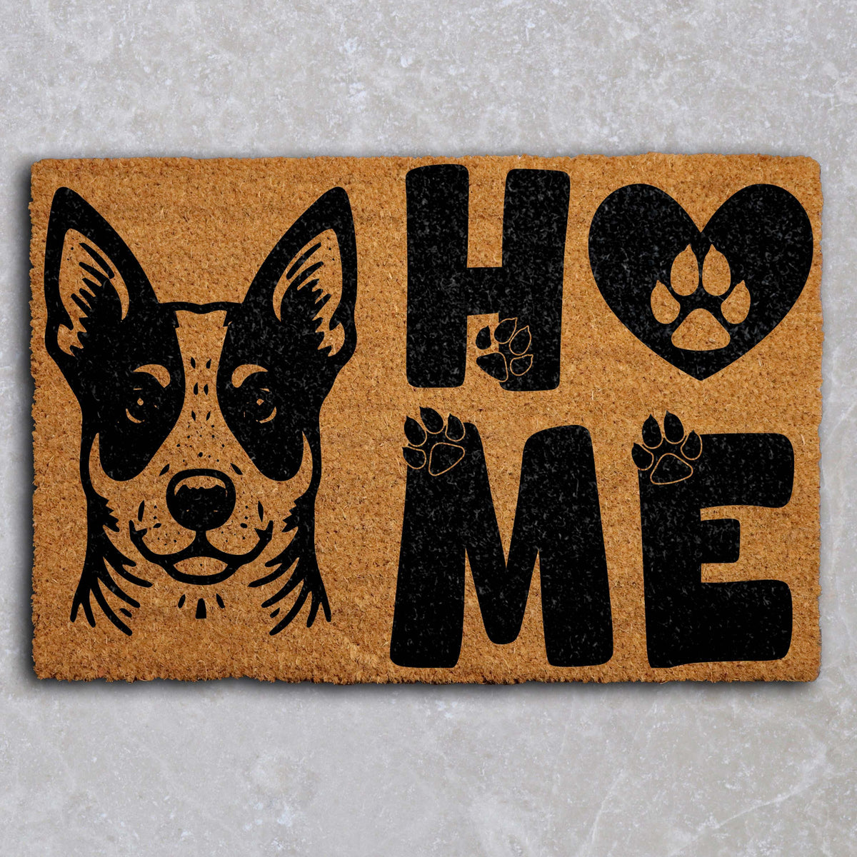 Customizable Design & Dog Portrait Doormat, Personalized Pet Welcome Mat