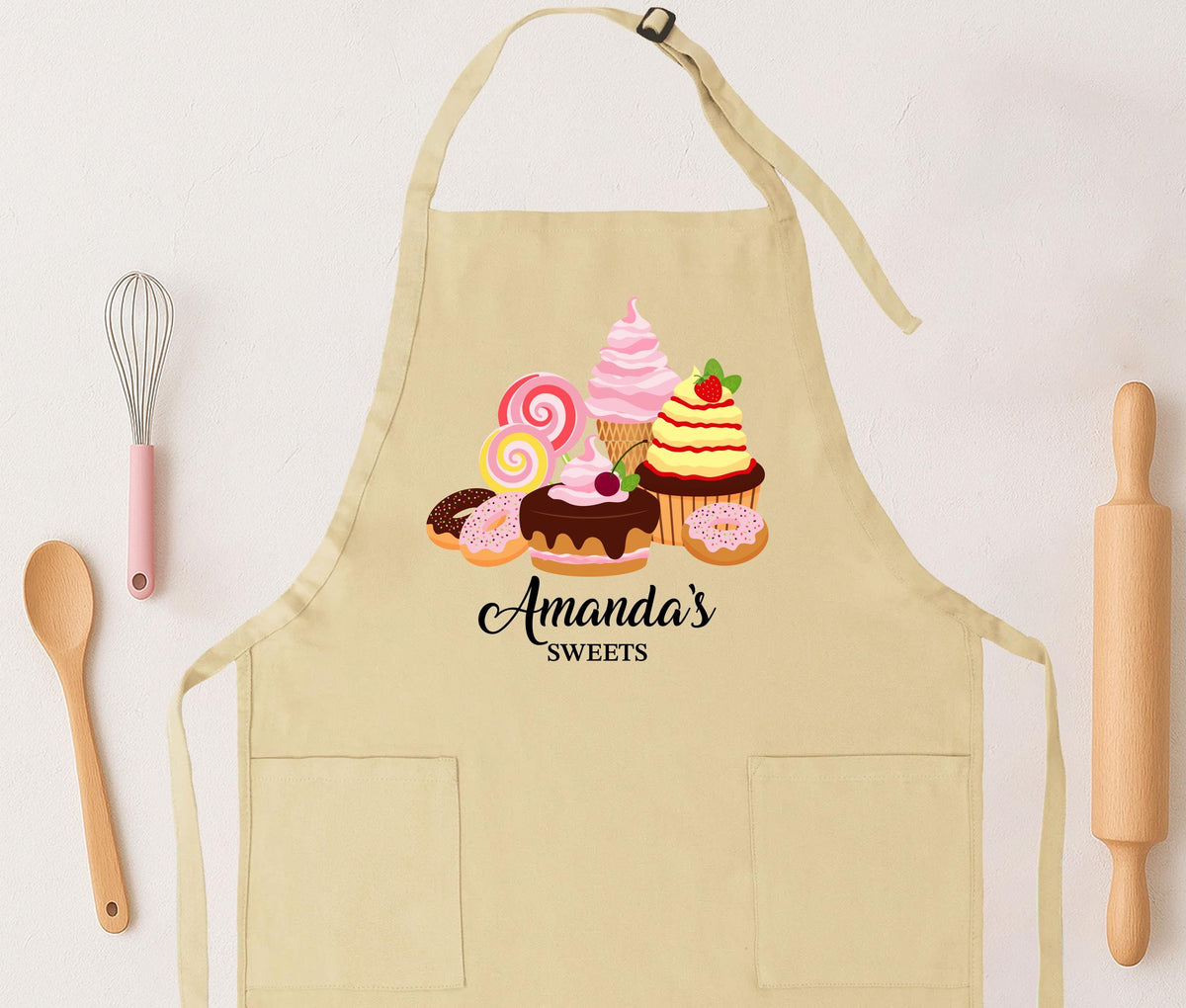 Personalised Pastry Chef Apron, Cooking Lover Gift Apron, Sweet Bakery Apron