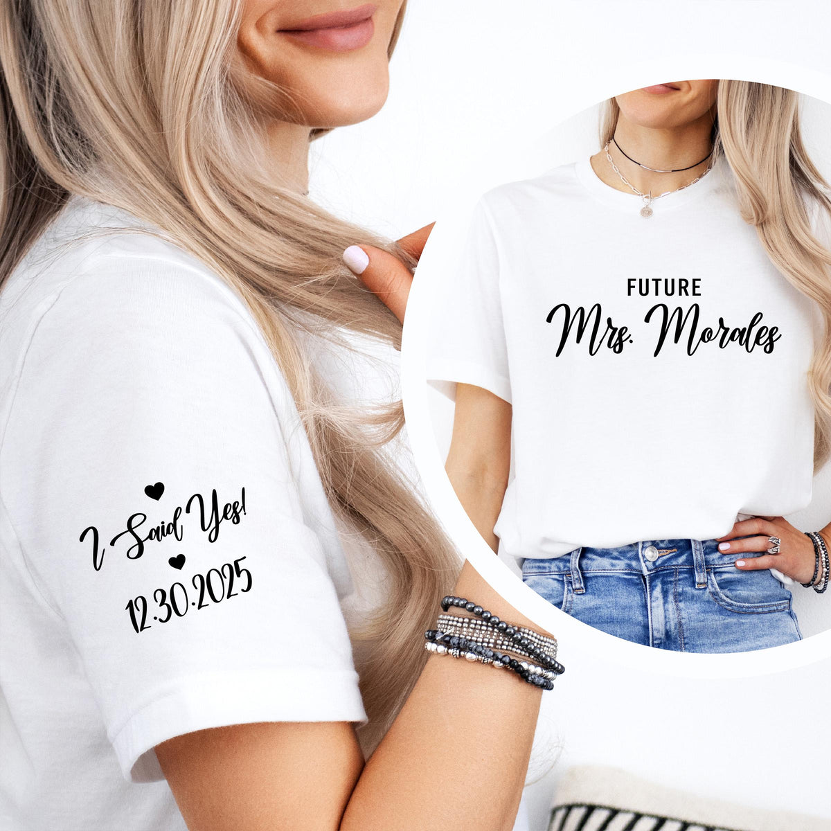 Custom Future Mrs T-shirt, I Said Yes Tee, Fiance Gift Shirt, Bachelorette Tees