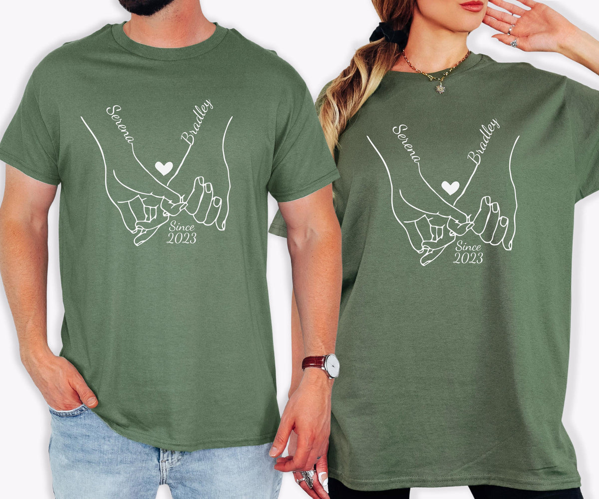 Holding Hands Shirt, Custom Couple Matching Tees, Valentine's Day Sweater
