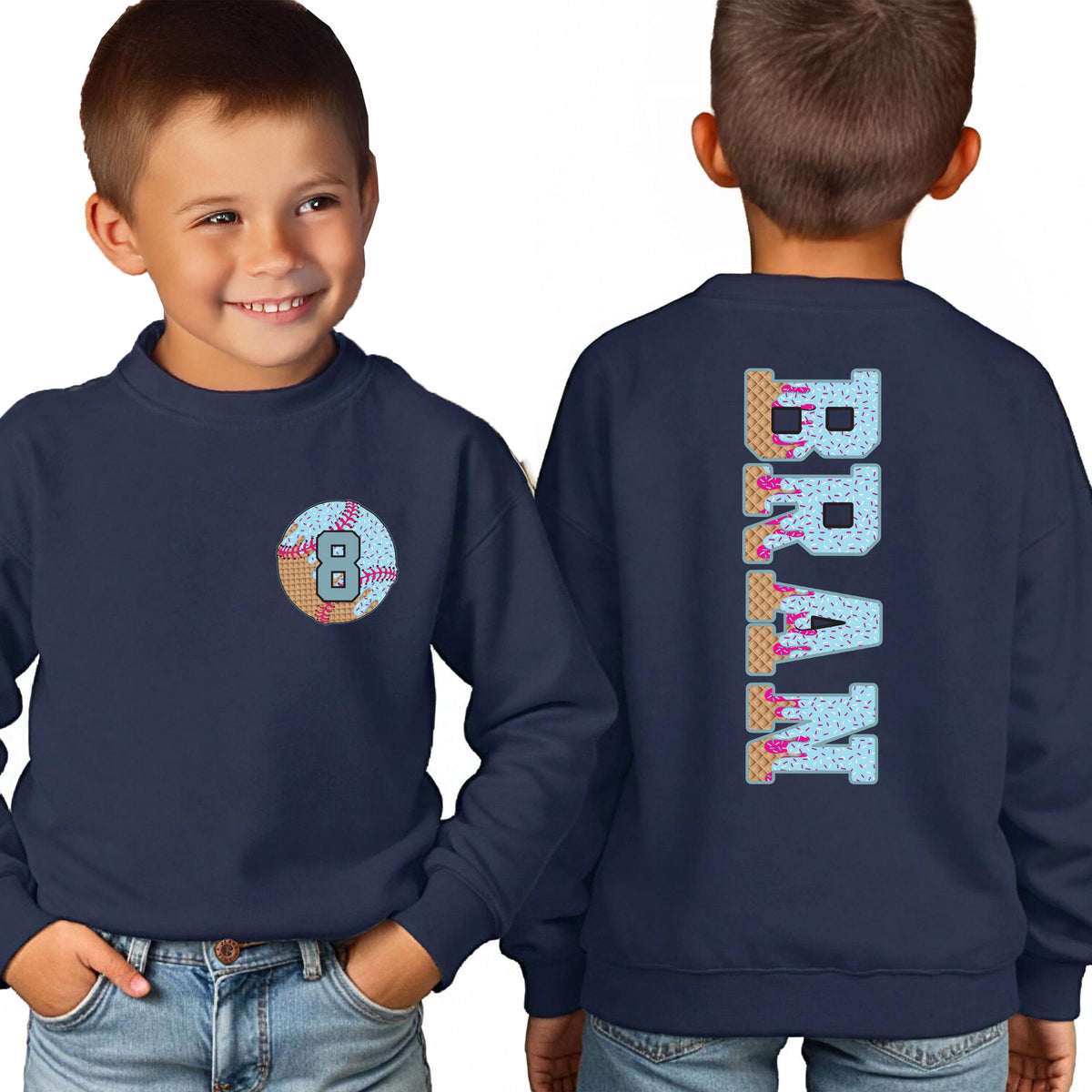 Personalized Baseball Drip Name and Number Shirt