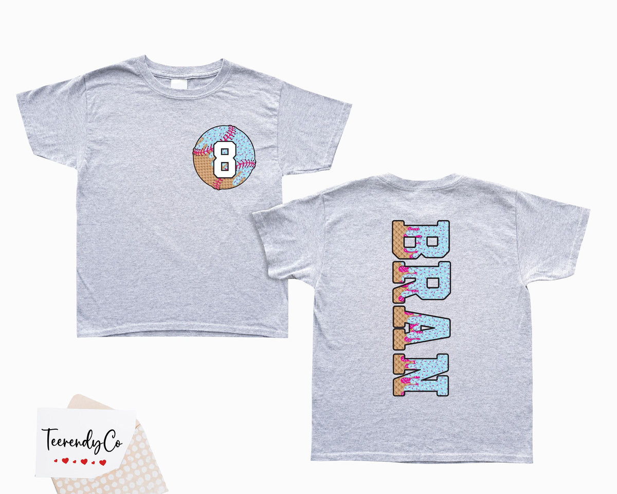 Personalized Baseball Drip Name and Number Shirt