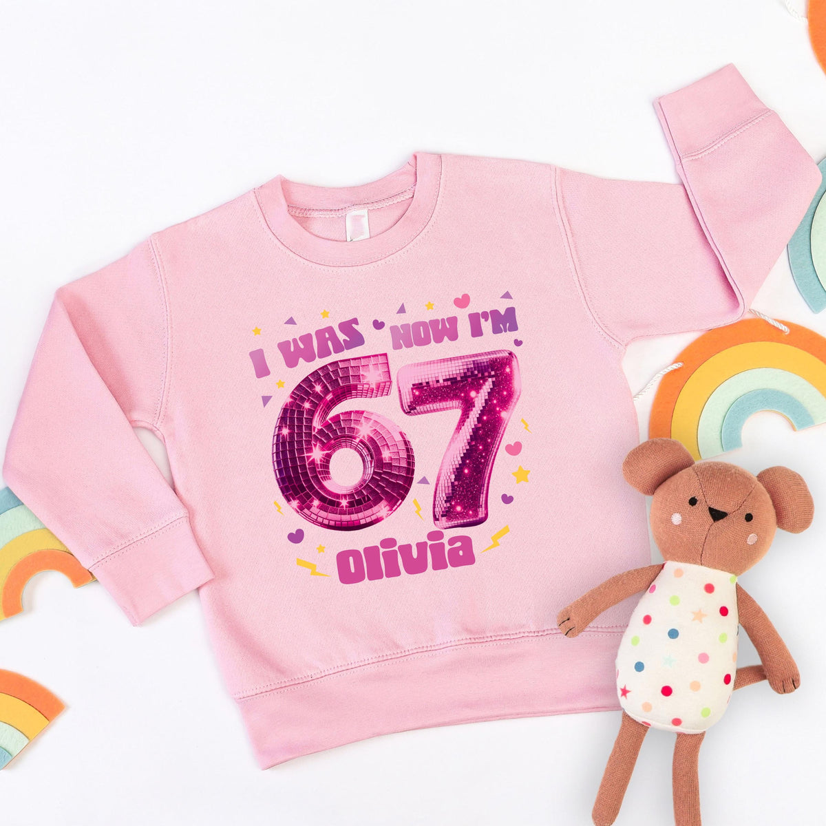 Disco Ball 7th Birthday Girl Shirt, I Was 6 Now I'm 7 Birthday Tee, Custom 6 7 Birthday Gift