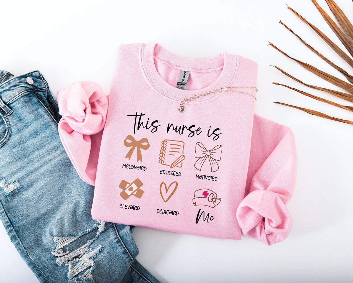 Black History Month Nurse Sweatshirt, This Nurse is Melanated Sweater, Black Nurse Gift, Future Nurse Hoodie, Afro American Nurse Sweater