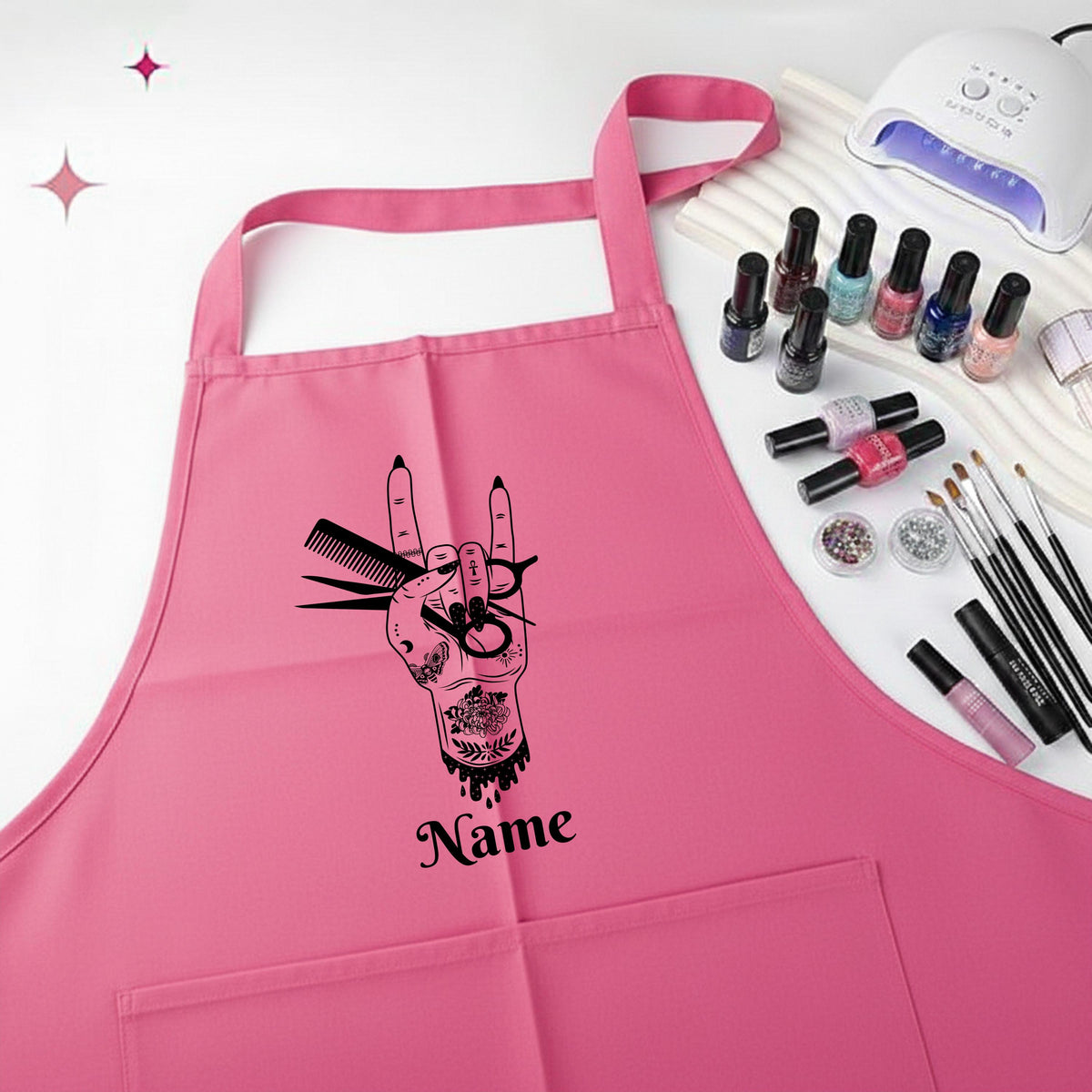 Custom Name Hair Stylist Apron, Funny Beauty Salon Aprons, Hairdresser Gift Apron