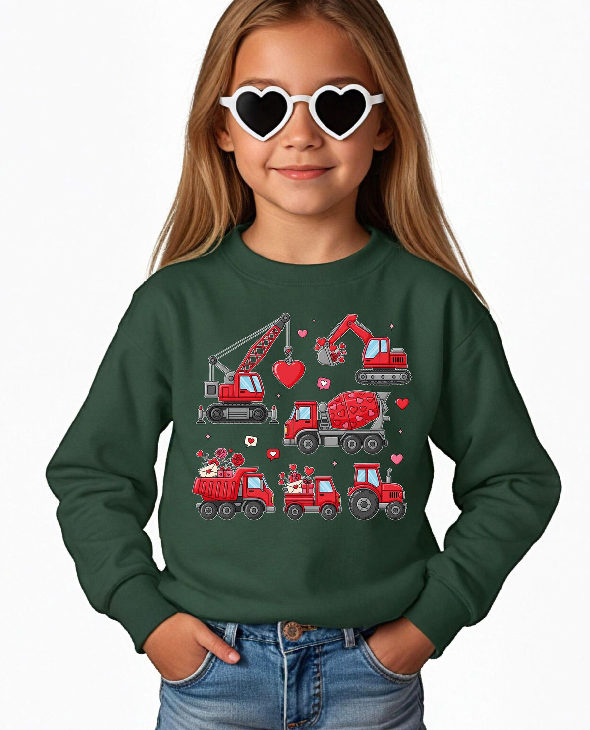 Monster Truck Valentine Sweatshirt, Truck Boys Valentine Sweater, Toddler Boy Truck Love Sweater, Kids Valentine Hoodie, Boys Crushin Hearts