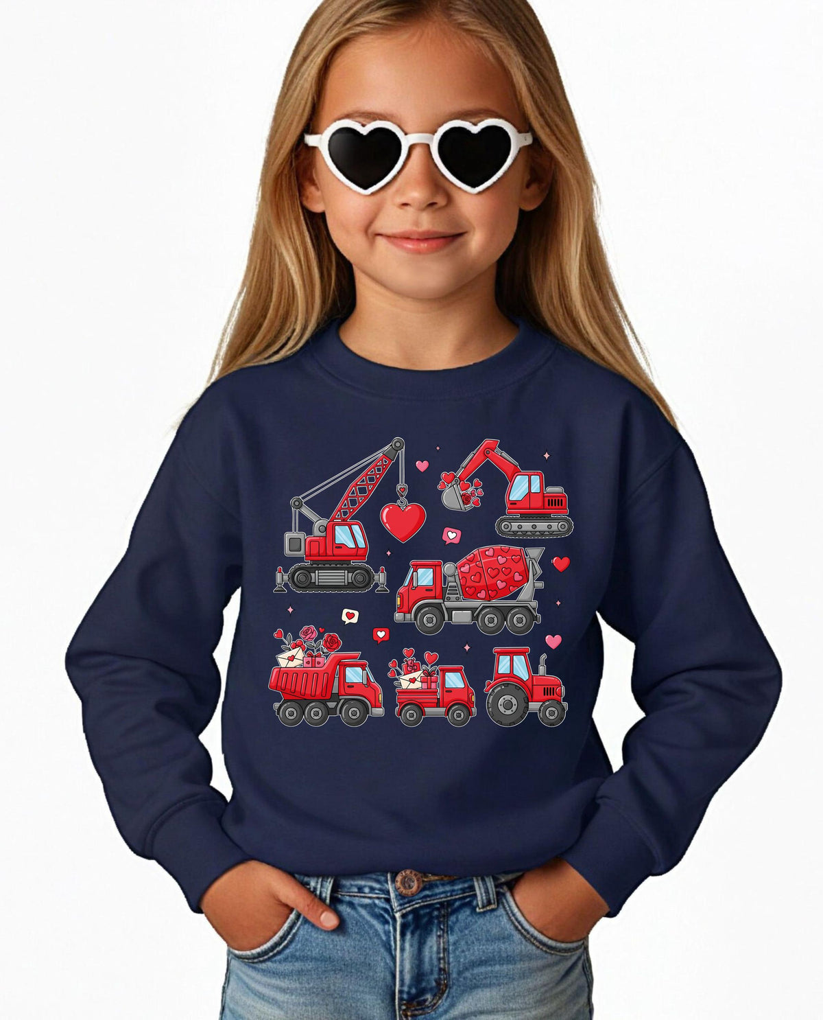 Monster Truck Valentine Sweatshirt, Truck Boys Valentine Sweater, Toddler Boy Truck Love Sweater, Kids Valentine Hoodie, Boys Crushin Hearts