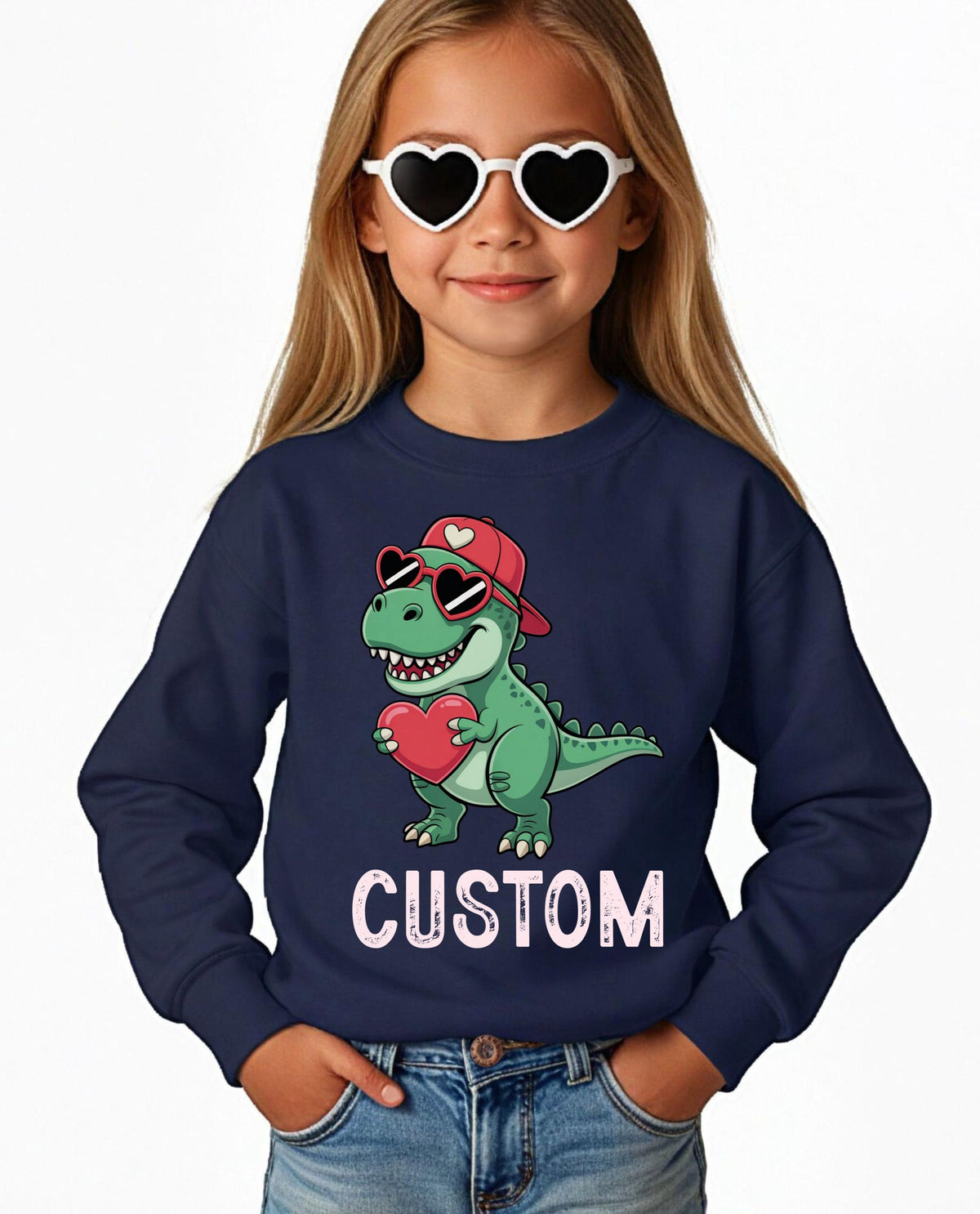 Custom Name Dinosaur Valentine Sweatshirt, Boys Retro Valentine Sweater, Funny Kids Valentine Hoodie, Boys Dino Valentines Day Sweater