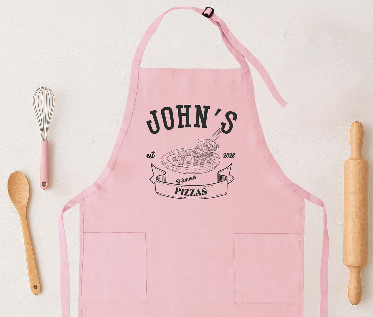 Custom Famous Pizzas Apron, Kitchen Chef Apron, Pizza Cooking Apron Gift