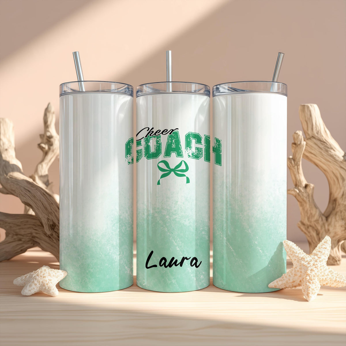 Custom Cheer Coach Tumbler, Personalized Bow Cheer Coach Tumbler, Personalized Gift For Coach