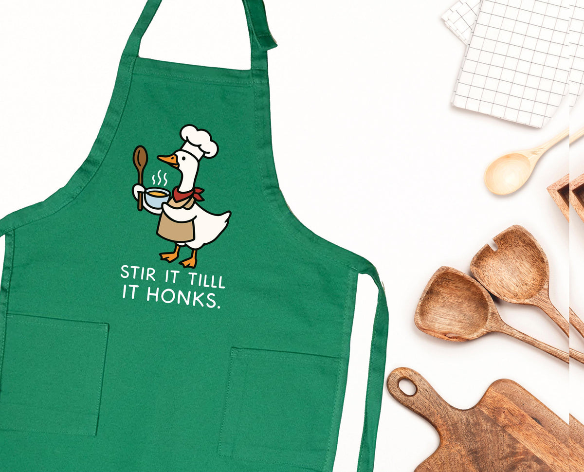 Stir It Till It Honks Apron, Goose Lover Apron, Funny Goose Kitchen Apron, Baking Gift Apron