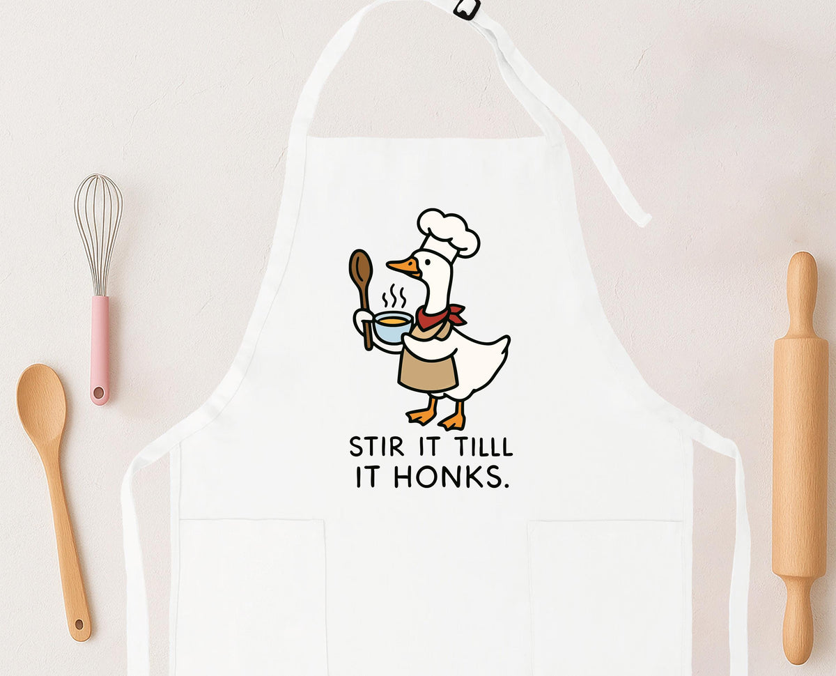 Stir It Till It Honks Apron, Goose Lover Apron, Funny Goose Kitchen Apron, Baking Gift Apron