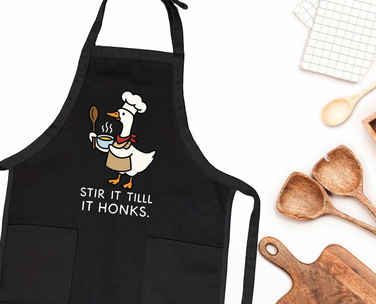 Stir It Till It Honks Apron, Goose Lover Apron, Funny Goose Kitchen Apron, Baking Gift Apron