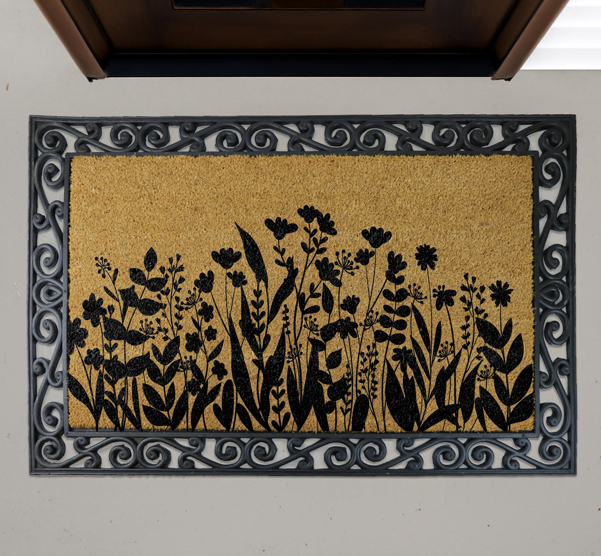 Wildflowers Doormat, Floral Decor Flowers Door Mat, Spring Floral Entryway Mat