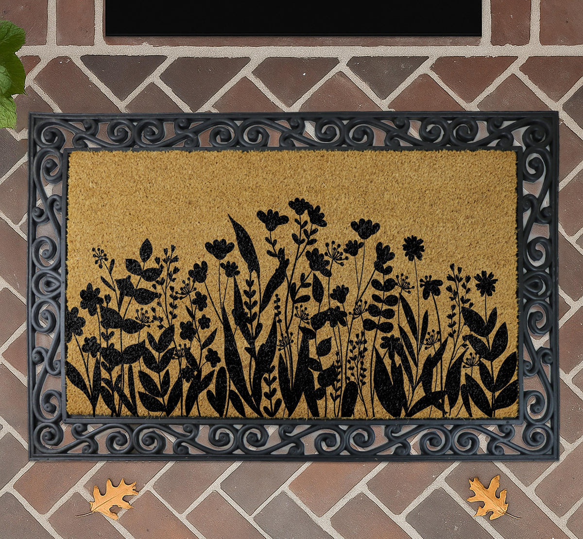 Wildflowers Doormat, Floral Decor Flowers Door Mat, Spring Floral Entryway Mat