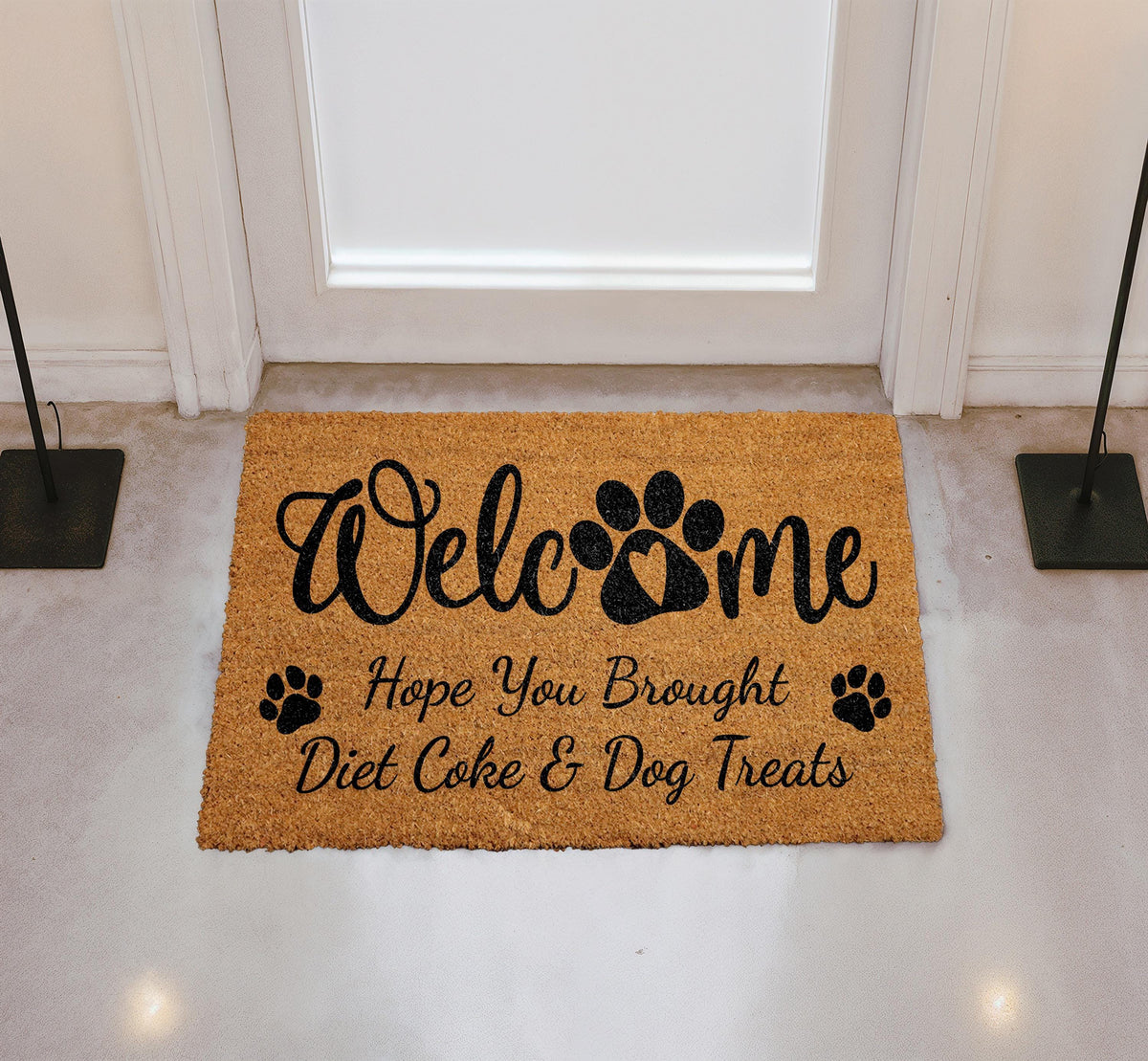 Hope You Brought Diet Coke Dog Treats Welcome Doormat, Funny Dog Welcome Mat, Dog Owner Gift