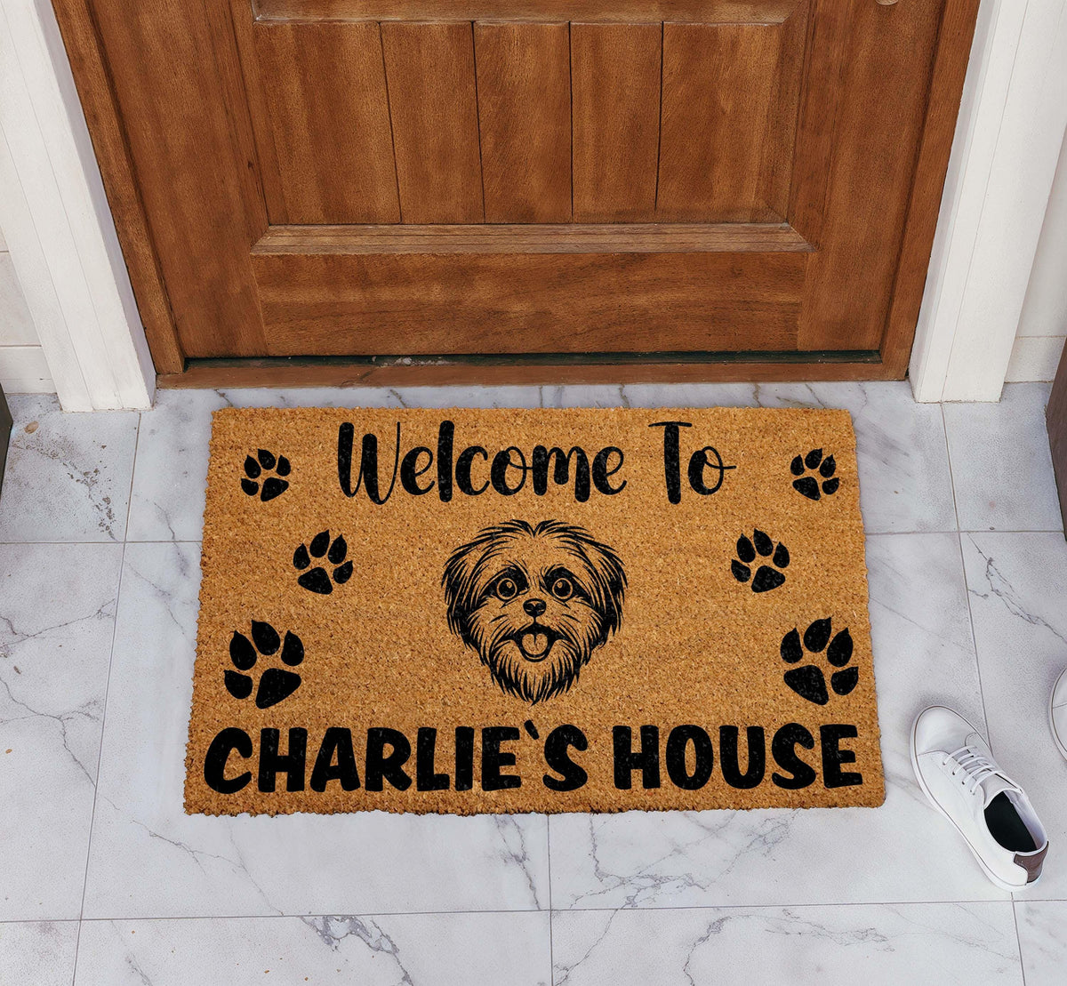 Customizable Design & Dog Portrait Doormat, Personalized Pet Welcome Mat