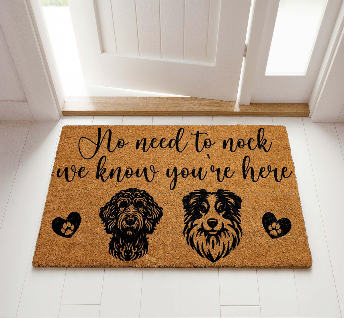 Customizable Design & Dog Portrait Doormat, Personalized Pet Welcome Mat