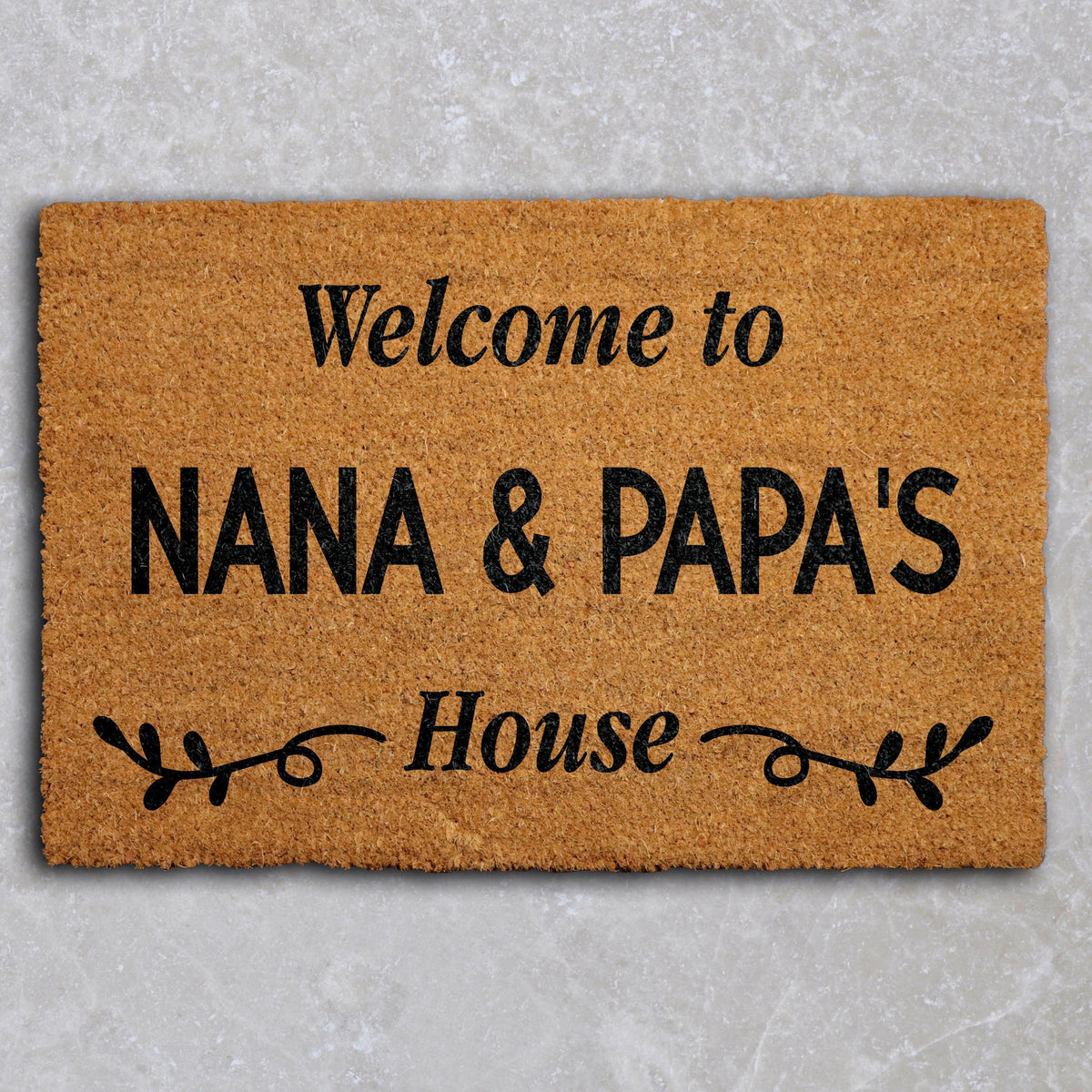 Welcome To Nana & Papa's House Doormat, Grandparents Home Coir Welcome Mat