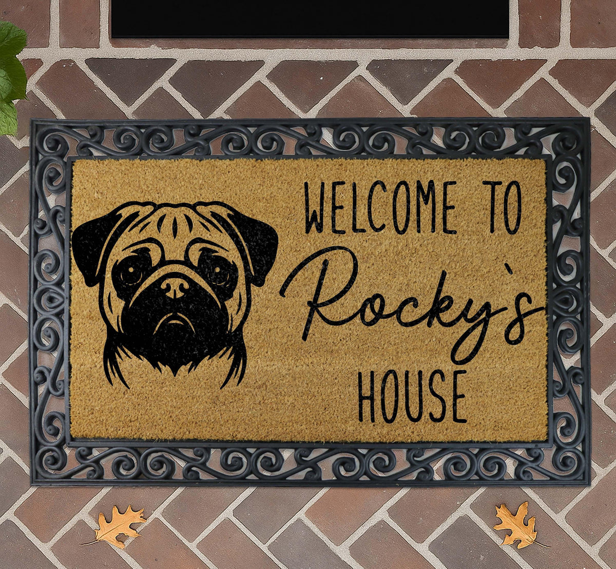 Custom Dog Welcome Mat, Personalized Pet House Doormat, Funny Pet Lover Gift
