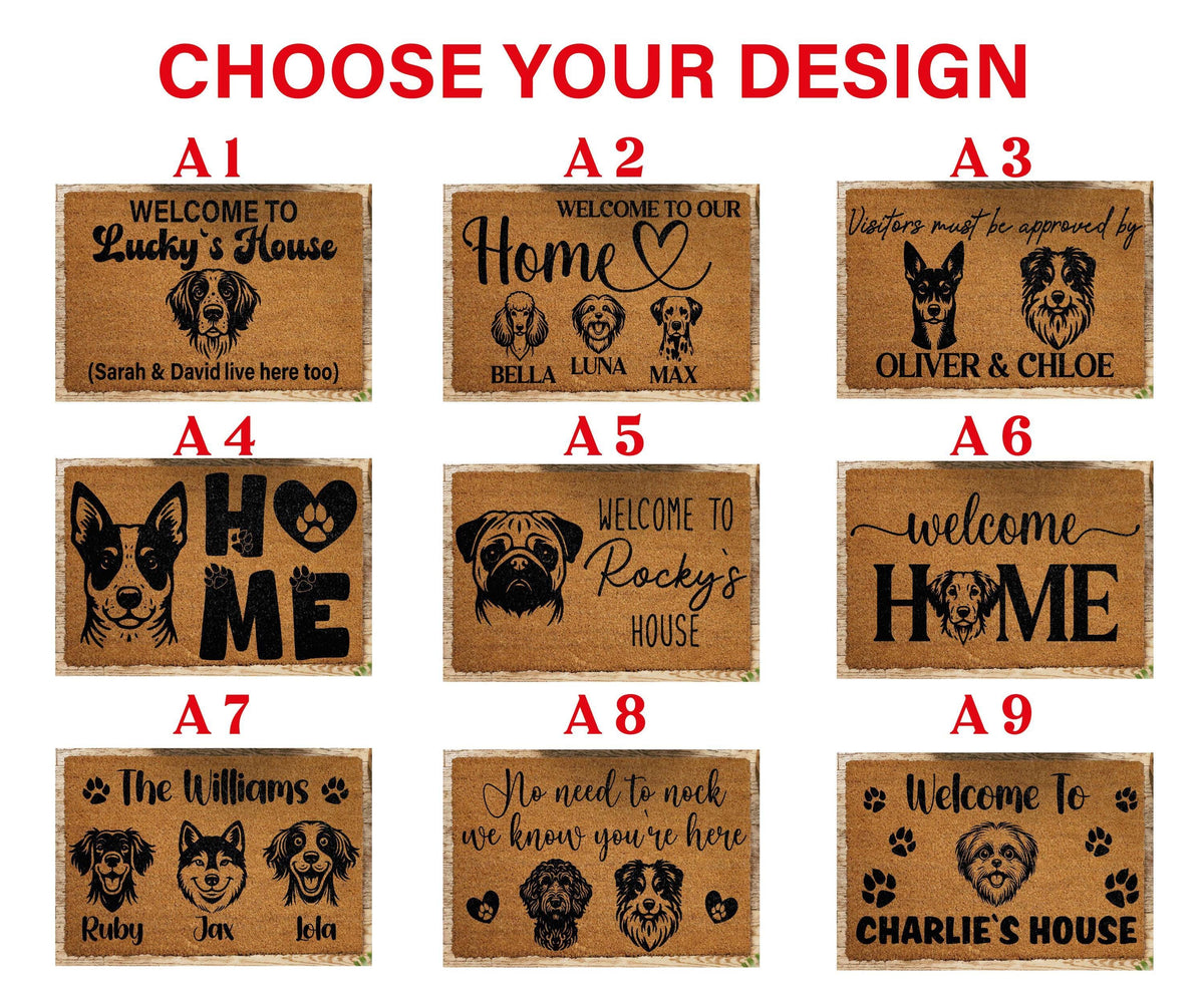 Custom Dog Welcome Mat, Personalized Pet House Doormat, Funny Pet Lover Gift