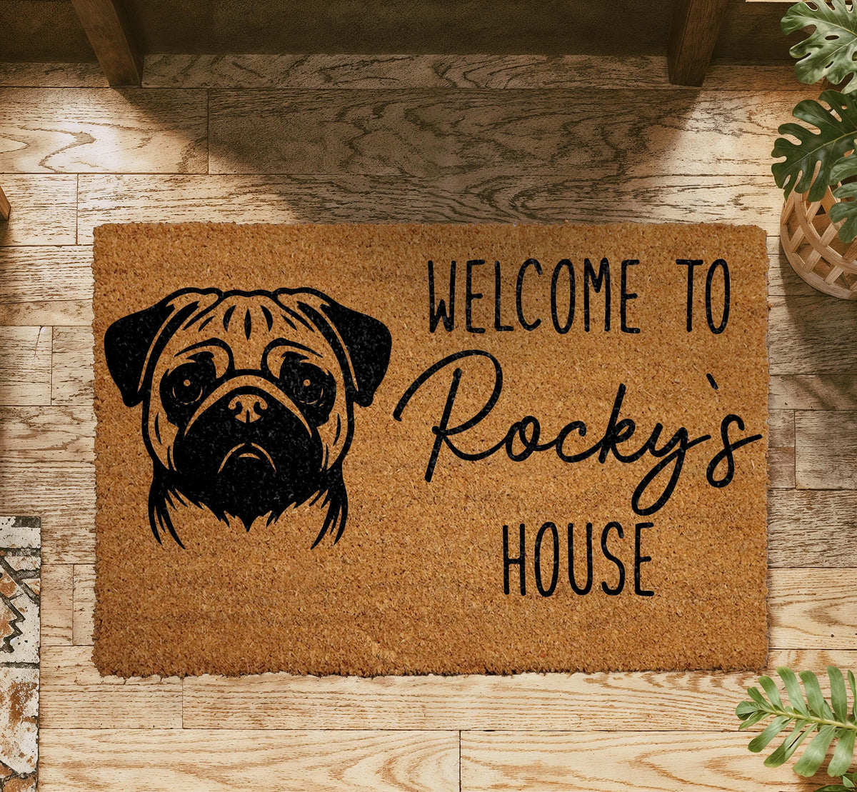 Custom Dog Welcome Mat, Personalized Pet House Doormat, Funny Pet Lover Gift