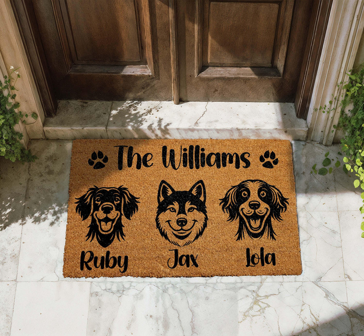 Custom Dog Welcome Mat, Personalized Pet House Doormat, Funny Pet Lover Gift