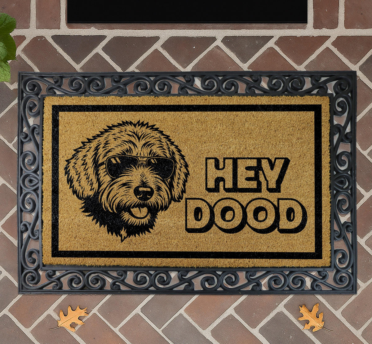 Hey Dood Golden Doodle Dog Doormat, Funny Dog Doormat, Labradoodle Doormat, Doodle Owner Gift