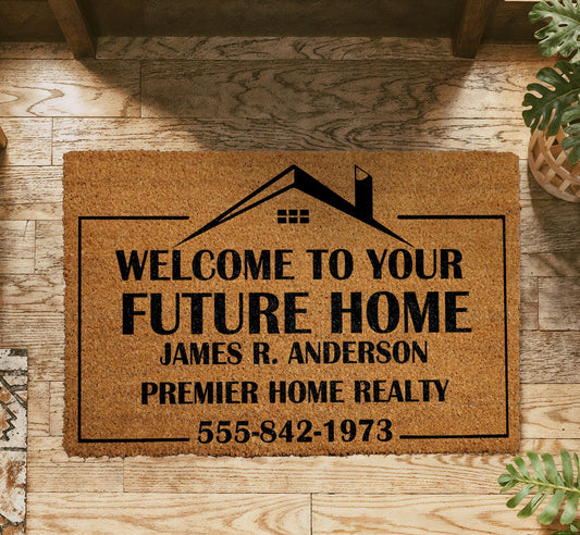 Custom Welcome To Your Future Home Doormat, Custom Real Estate Welcome Mat