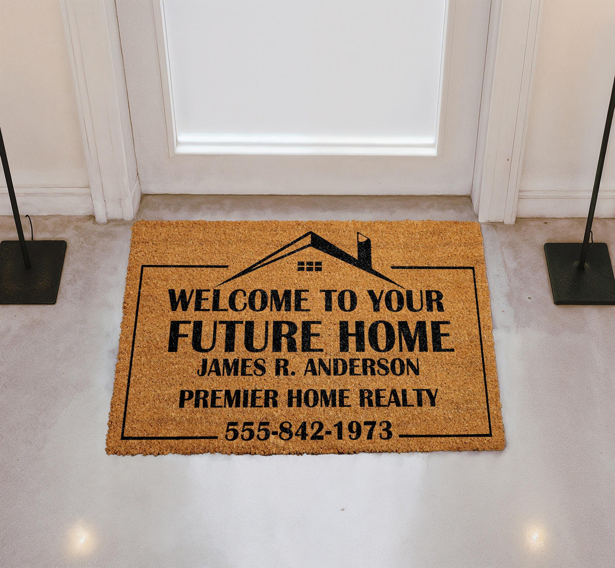 Custom Welcome To Your Future Home Doormat, Custom Real Estate Welcome Mat