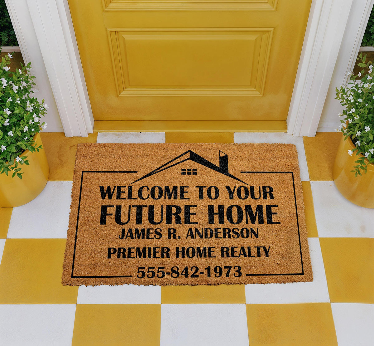 Custom Welcome To Your Future Home Doormat, Custom Real Estate Welcome Mat