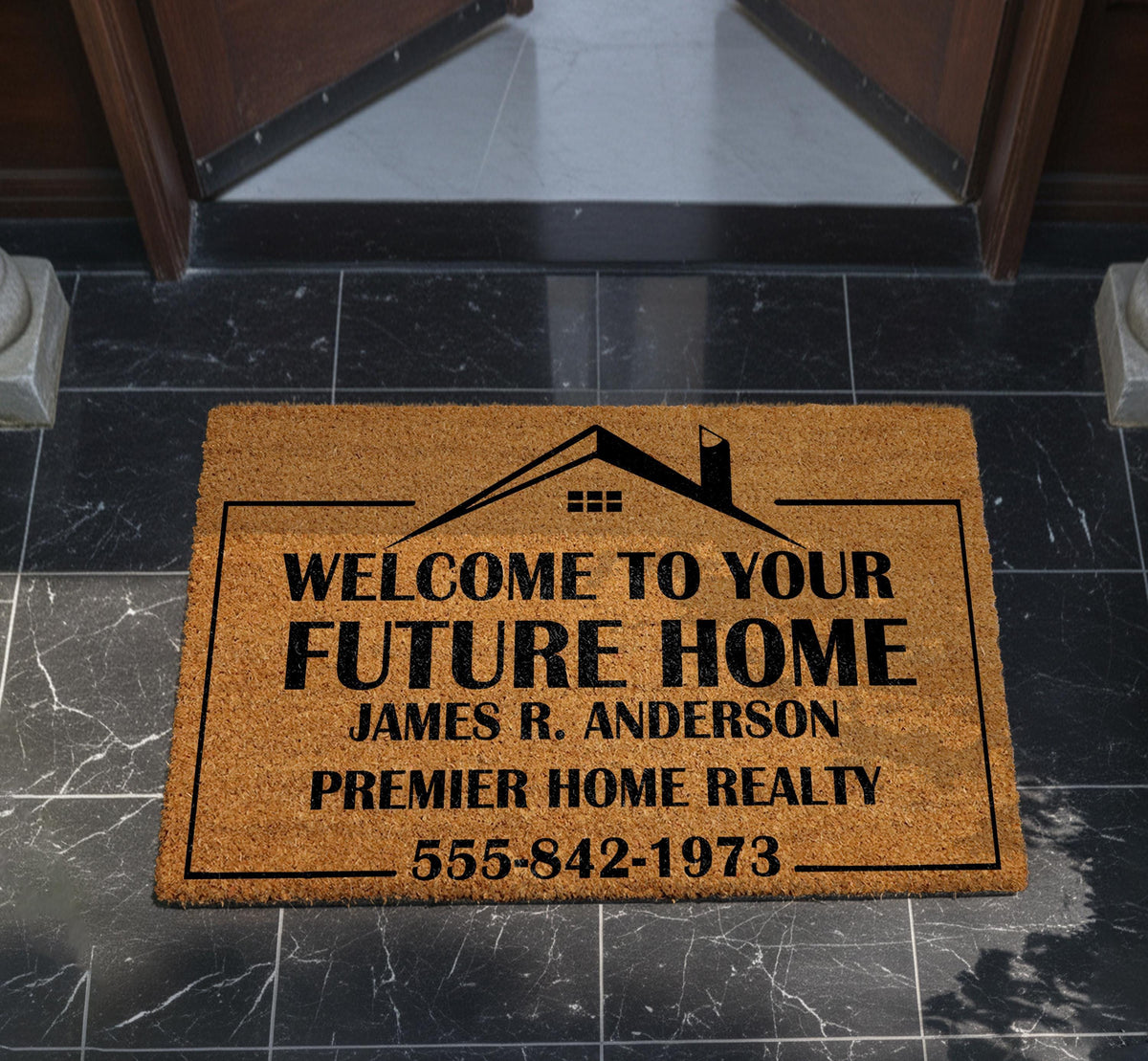 Custom Welcome To Your Future Home Doormat, Custom Real Estate Welcome Mat