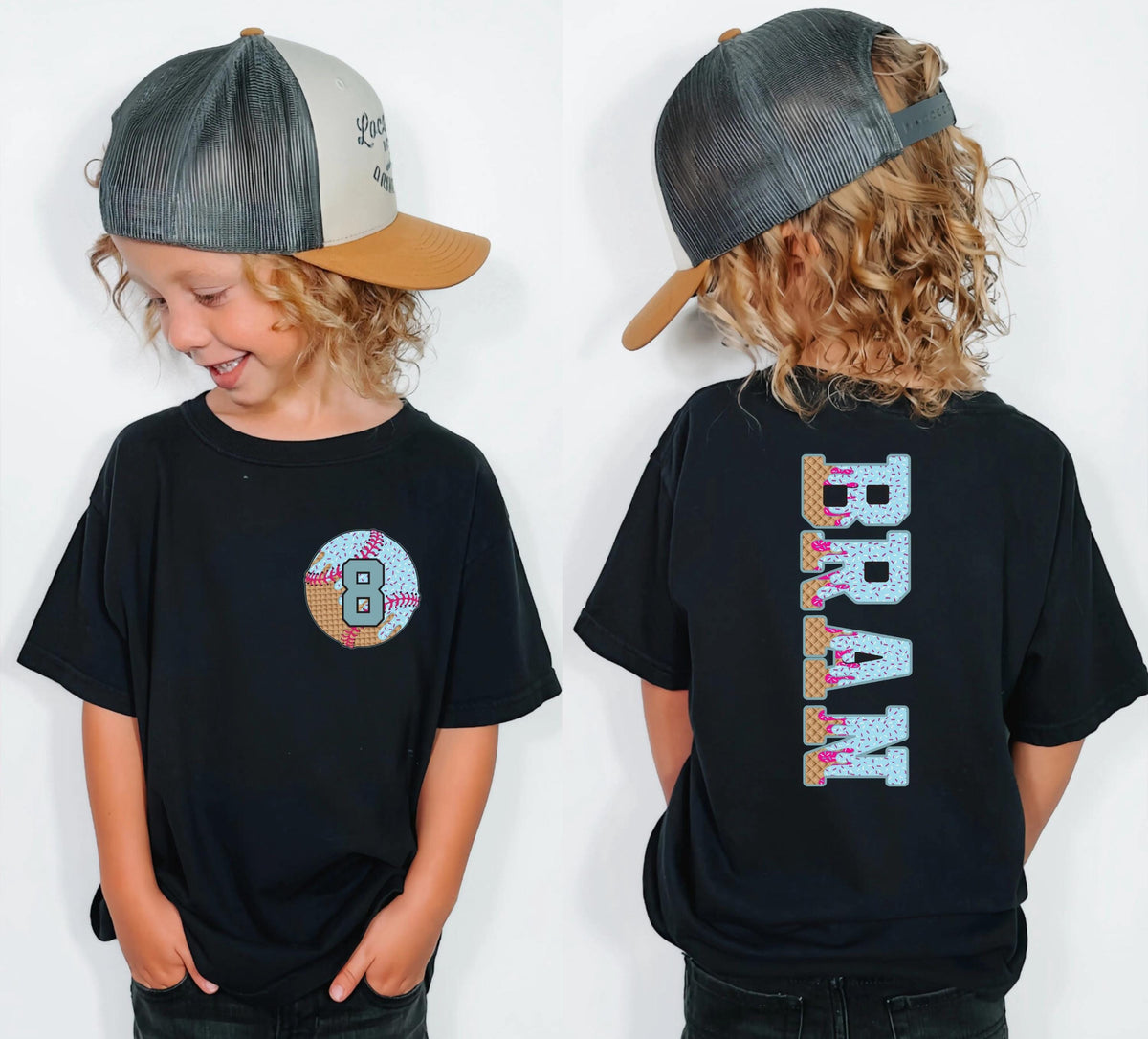 Personalized Baseball Drip Name and Number Shirt