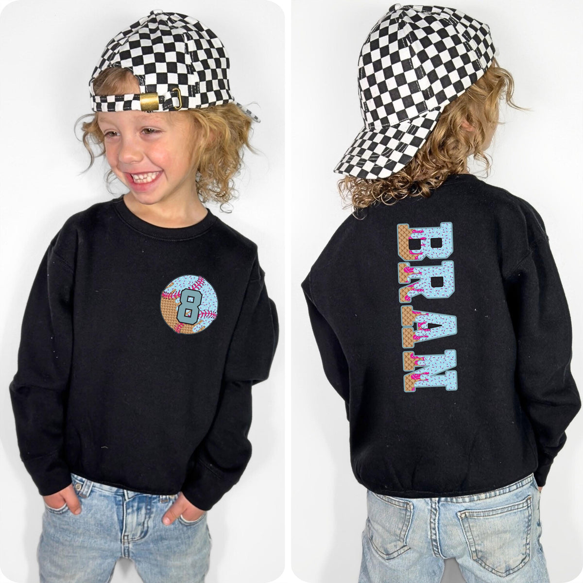 Personalized Baseball Drip Name and Number Shirt