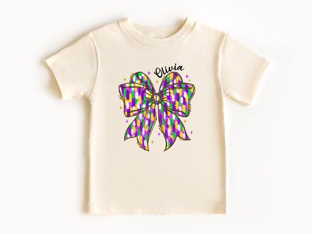 Coquette Bow Mardi Gras Shirt, Custom Mardi Gras Carnival Sweatshirt, Mardi Gras Festival Gift Tee
