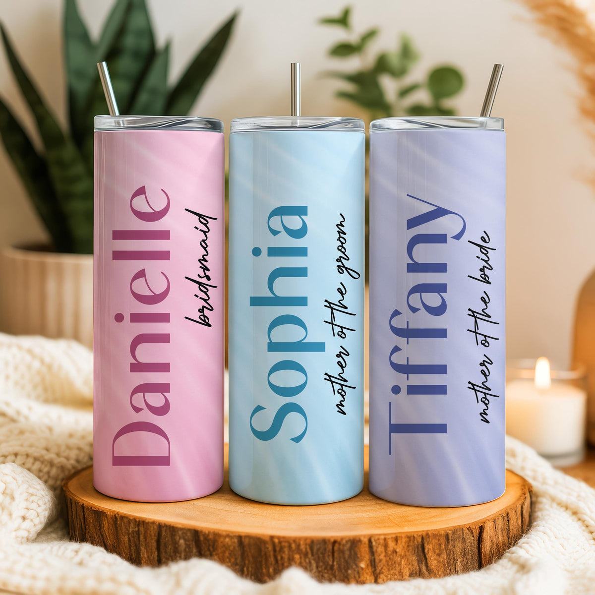 Personalized Bridesmaid Tumbler, Bachelorette Party Family Matching Drinkware