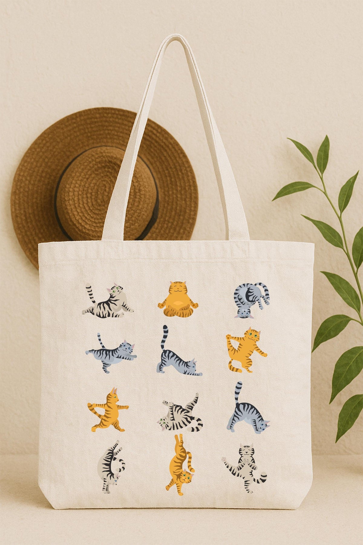 Yoga Cat Tote Bag, Cat Lover Gift Tote, Yoga Lover Tote Bag, Yoga Teacher Gift Tote