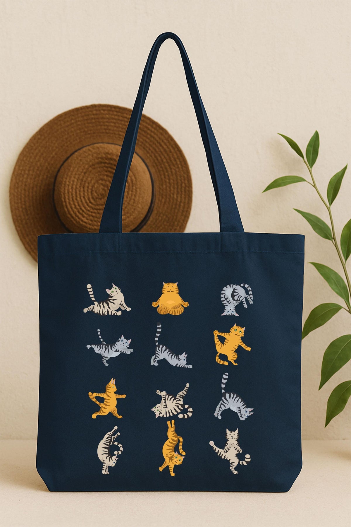 Yoga Cat Tote Bag, Cat Lover Gift Tote, Yoga Lover Tote Bag, Yoga Teacher Gift Tote