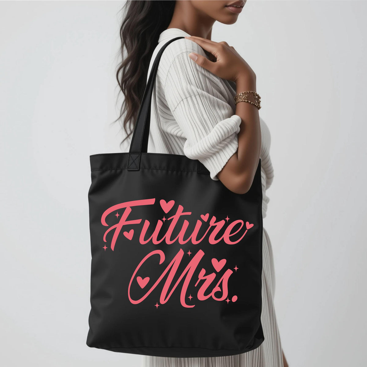 Future Mrs Tote Bag, Custom Engagement Canvas Bag, Personalized Bride Tote, Engagement Gift For Anniversary, Newly Engaged Gift, Wedding Bag