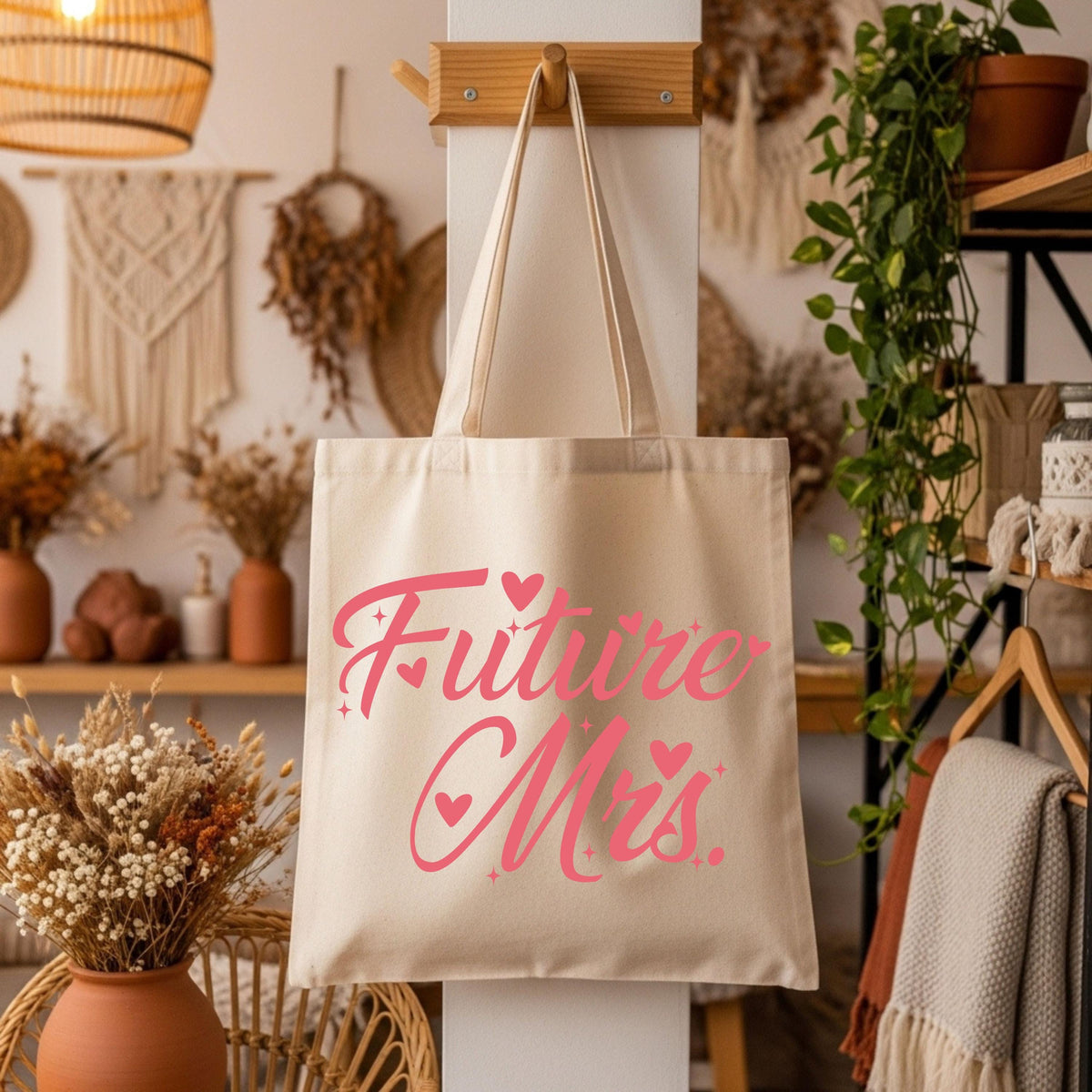Future Mrs Tote Bag, Custom Engagement Canvas Bag, Personalized Bride Tote, Engagement Gift For Anniversary, Newly Engaged Gift, Wedding Bag