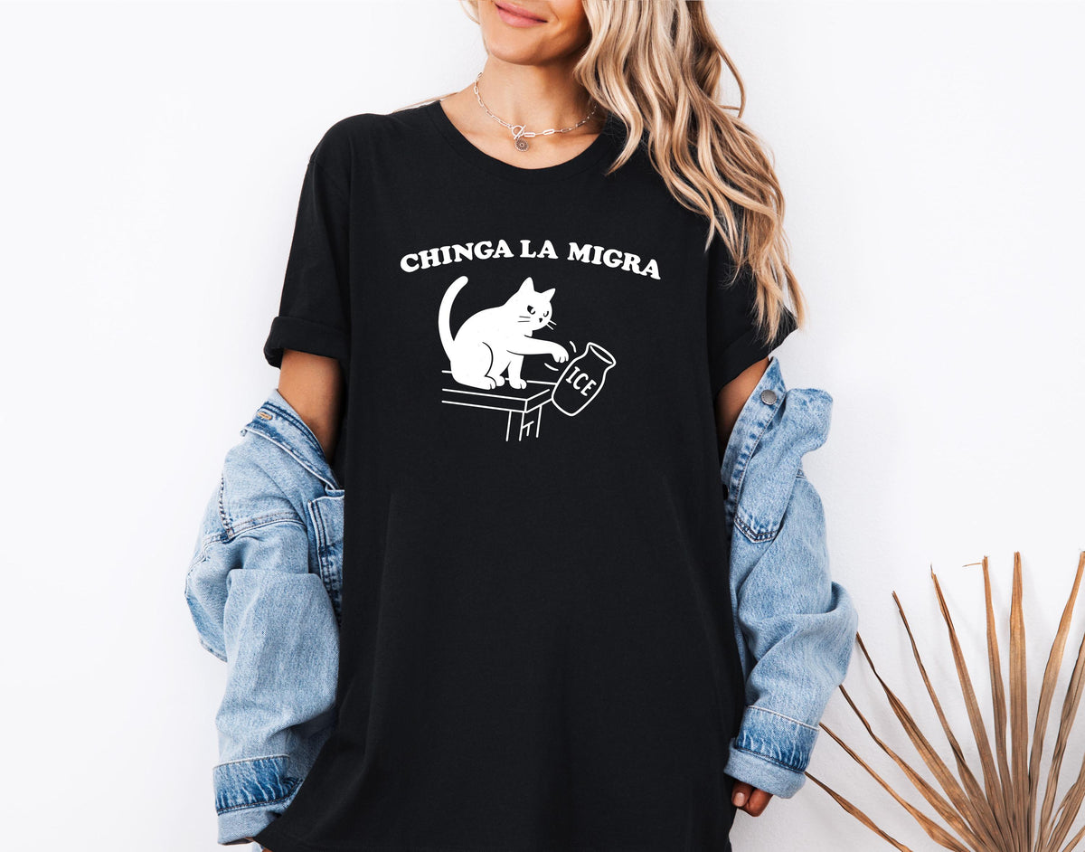 Cat Knocking Over ICE Graphic Shirt