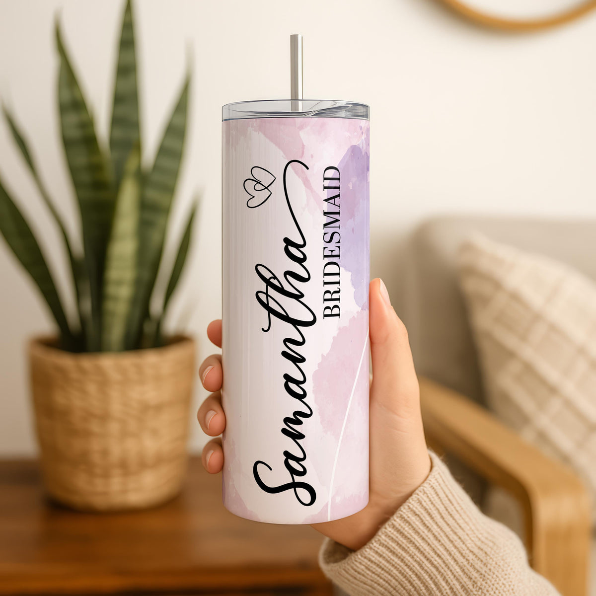 Custom Bride Bridesmaid Tumbler, Personalized Bachelorette Mug