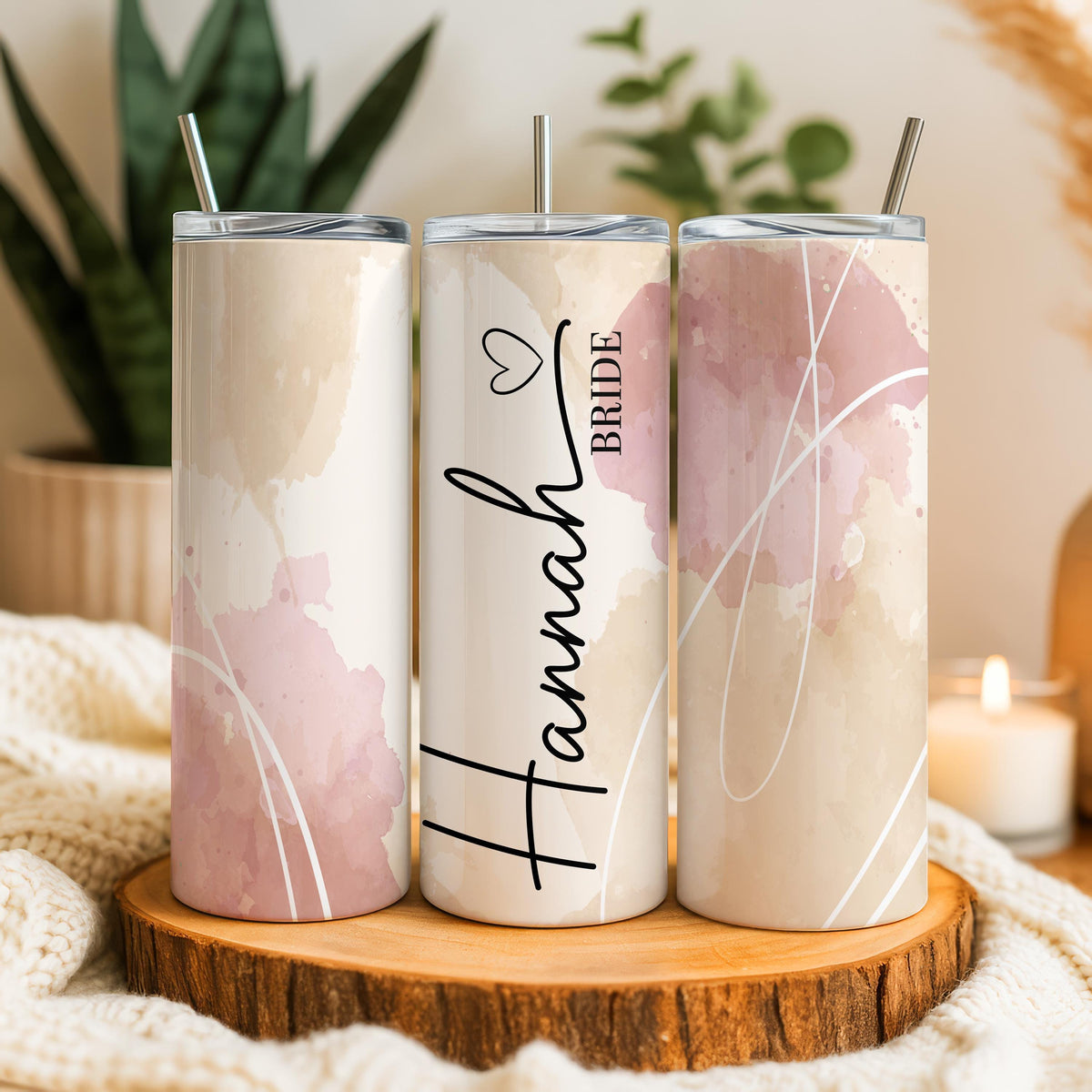 Custom Bride Bridesmaid Tumbler, Personalized Bachelorette Mug