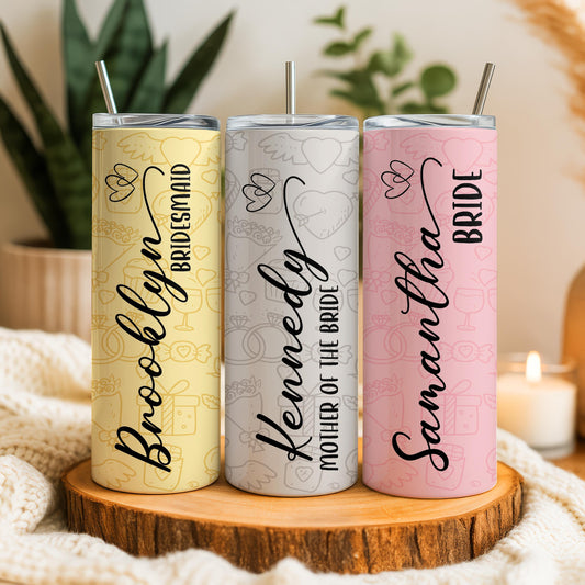 Custom Bachelorette Tumbler, Bridesmaid Tumbler, Personalized Bride Cup, Family Wedding Tumbler