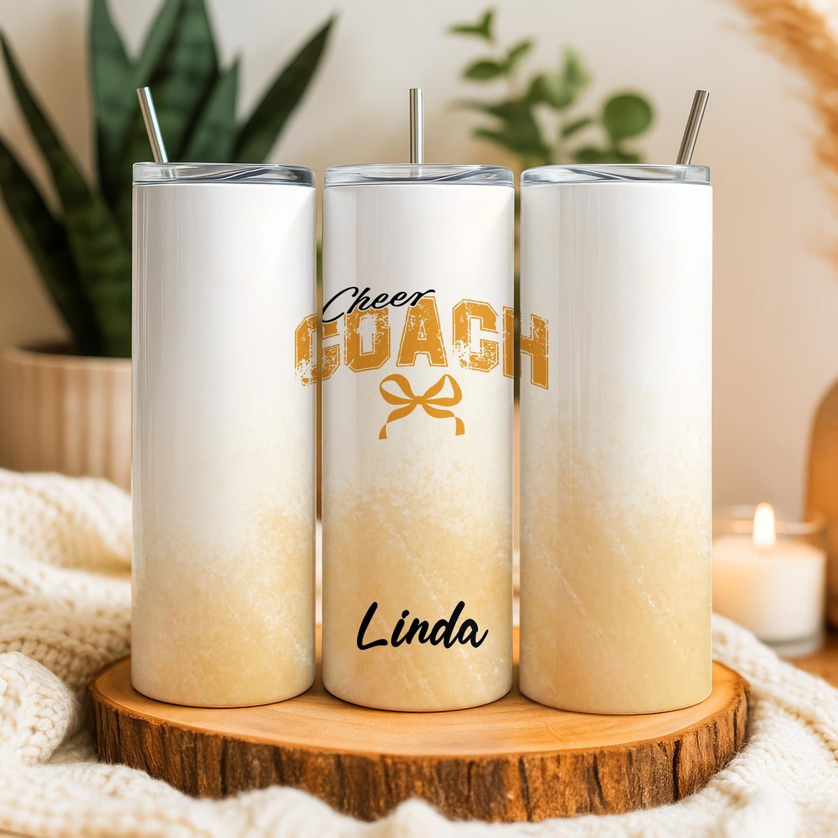 Custom Cheer Coach Tumbler, Personalized Bow Cheer Coach Tumbler, Personalized Gift For Coach