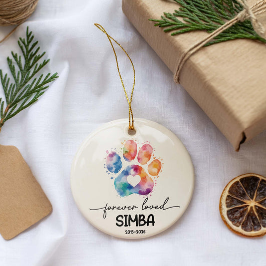 Personalized Pet Memorial Ornament, Customizable Dog Memorial Ornament